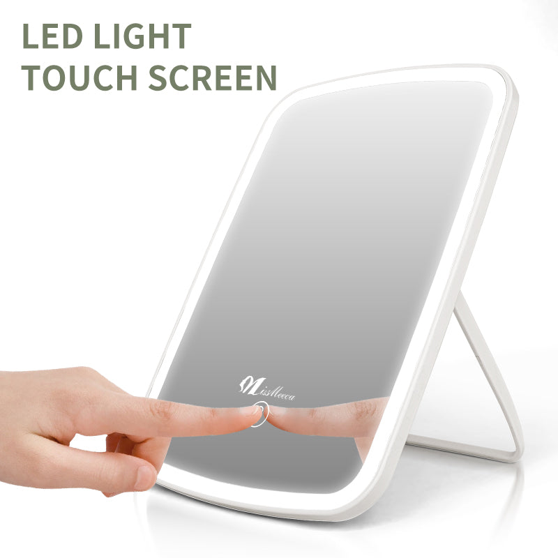 Square Professional Rechargeable Cosmetic Make Up Mirror Travel Portable Luxury Custom Shenzhen Led Makeup Mirror