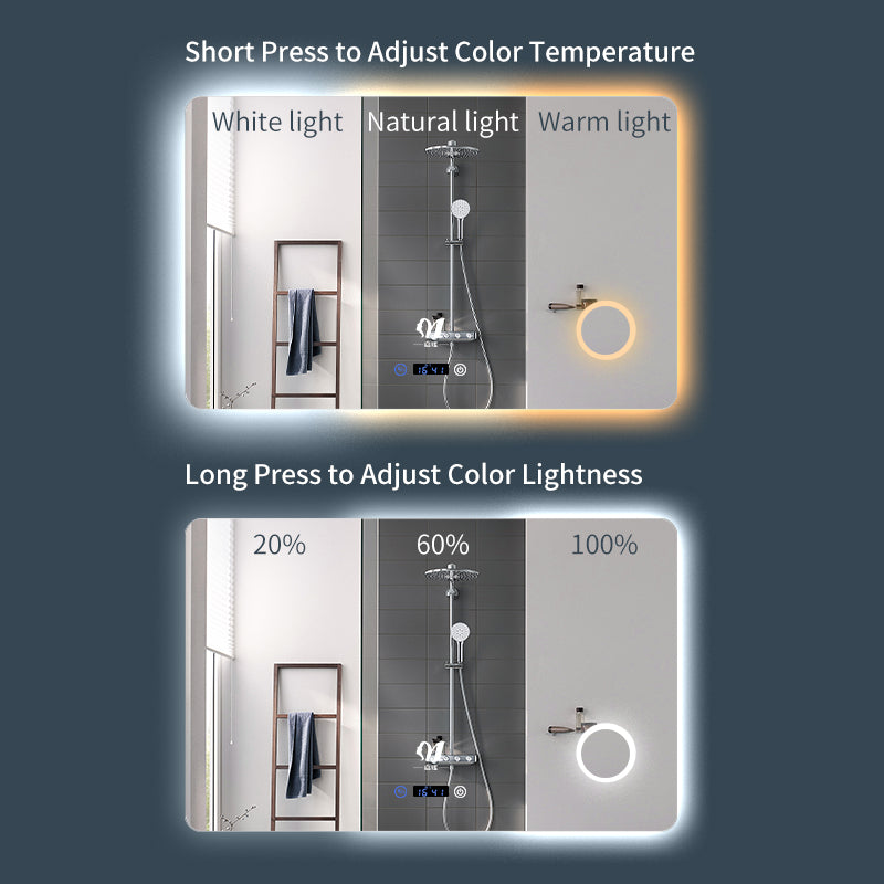 Anti Fog Designer Bath Espelho Espejo Inteligente Espejos Con Luz Big Led Washroom Toilet Mirror Bathroom Mirror With Led Light