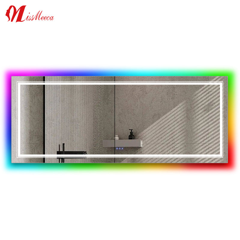LED Bathroom Mirror with Lights Backlit Vanity Mirror Large Wall Mounted Dimmable Smart Mirror