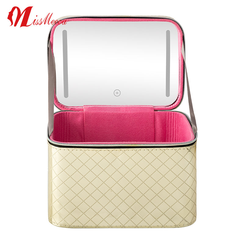 Custom Decor Espejo Decorativo Cute Espejo Con Luz Led Cosmetic Case With  Lighted Makeup Bag Mirror