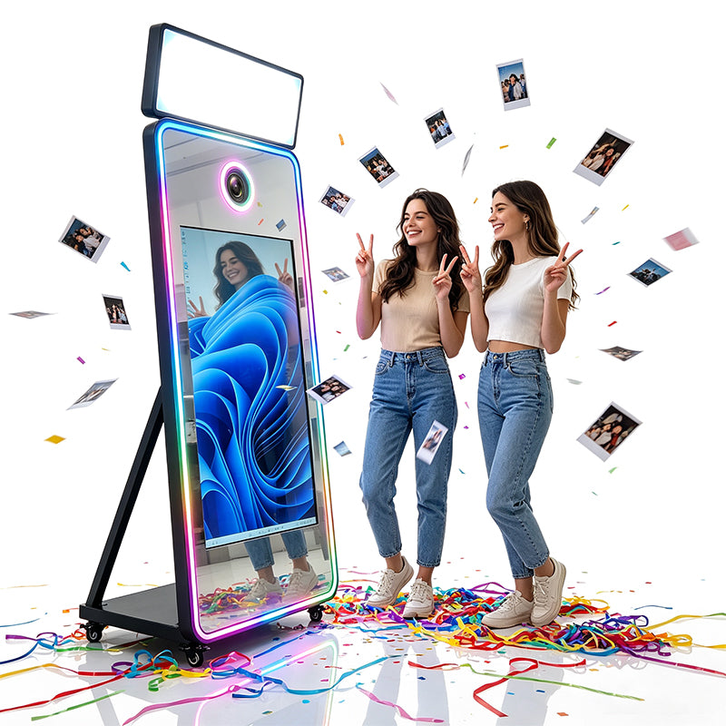 70 Inch Magic Mirror Photo Booth | 43" Capacitive Touch Screen Selfie Station for Wedding Party Event Rental