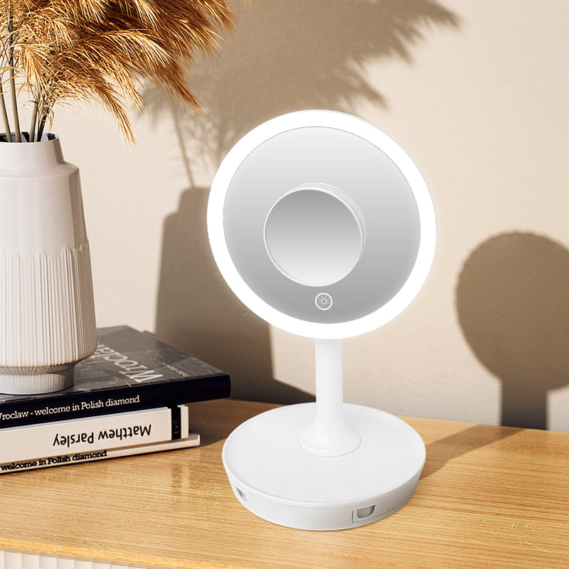 1500Mah Led Lighted Mirrors With Storage10X Magnify 3 Color Led Makeup Mirror