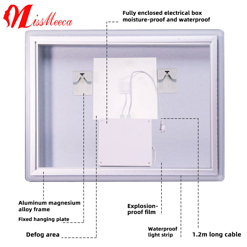 Wholesales LED Backlit Bathroom Mirror bathroom cabinet bathroom vanity led light smart mirror with makeup