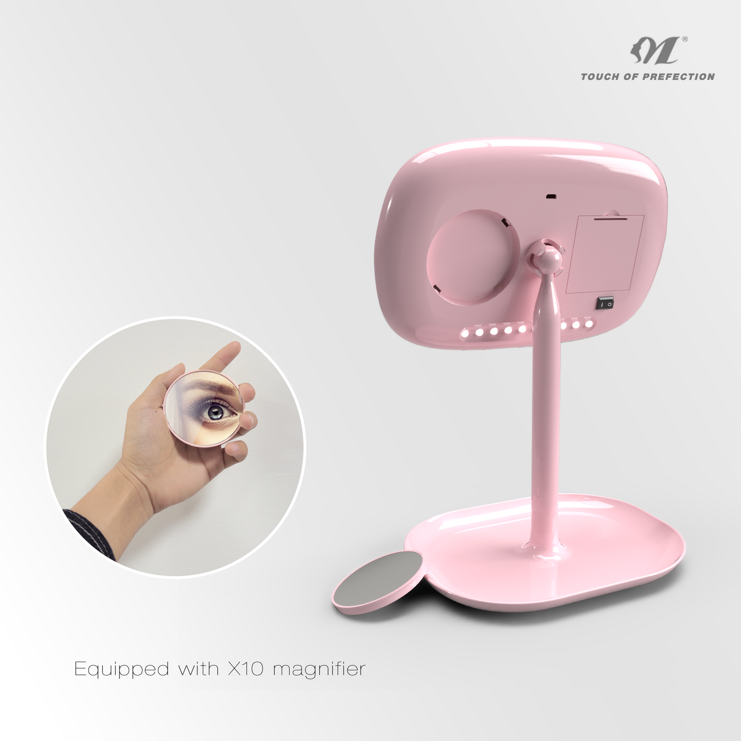 led vanity mirror lamps with 10x magnifying for detail makeup