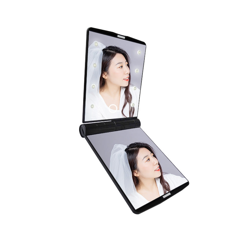 Desktop Pocket Mirror With Mini LED Folded Sensor Switch Mirror