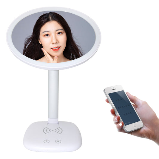 Wireless Charging 1500Mah 3 Color Lamp Makeup Led Vanity Smart Mirror