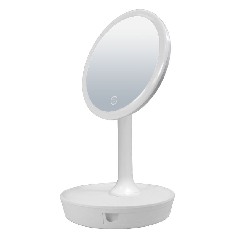 1500Mah Led Lighted Mirrors With Storage10X Magnify 3 Color Led Makeup Mirror
