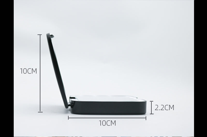 square fold able led mirror for travel