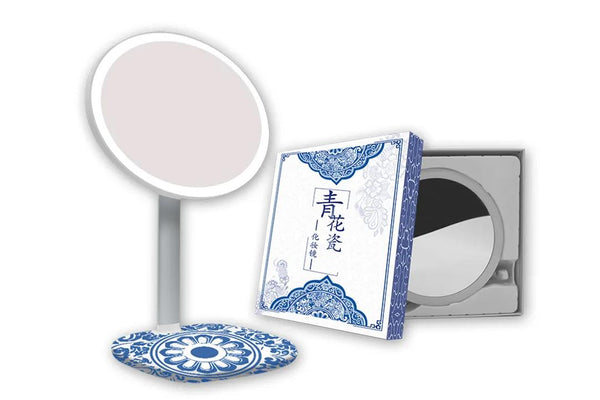 National tide comes - blue and white porcelain intelligent makeup mirror