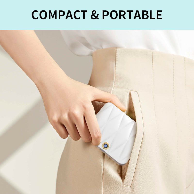 Rhombic Square LED Pocket Mirror Double Sided 5X Magnifying Compact Vanity Mirror with Stepless Dimming