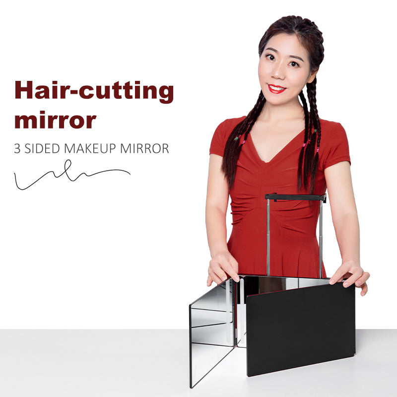 Rear View Head Mirror: Smart LED 360 Makeup Mirror & 3 Way Trifold