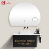 Led Smart Bathroom Mirror Vanity Oversize Half Round Circle Furniture Decoretival Frameless LED Bathroom Mirror