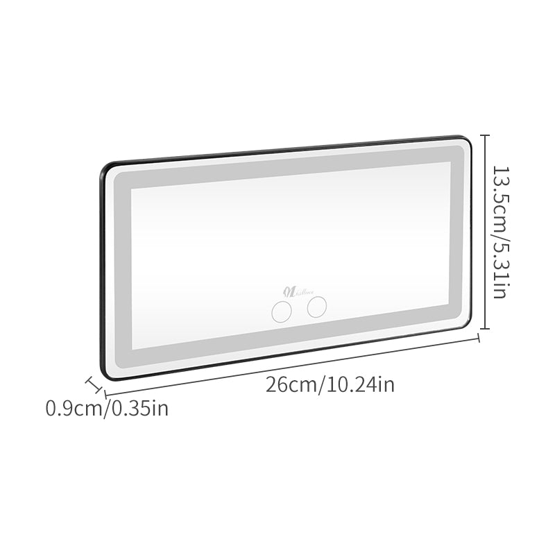 Best-selling Car Sunshade Board Makeup Mirror with LED Light Touch Makeup Three-color Car Beauty Mirror