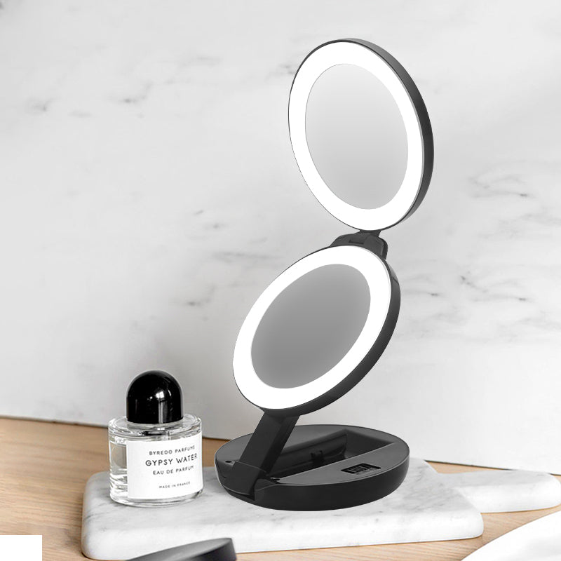 Flexible mirror LED Mirror With Stretchable Stand 1X/10X Magnifying Mirror