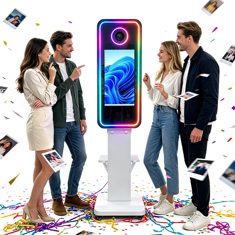 40 Inch Magic Mirror Photo Booth | Floor Standing Touchscreen Mirror Photo Booth for Wedding, Party & Event Rental Business
