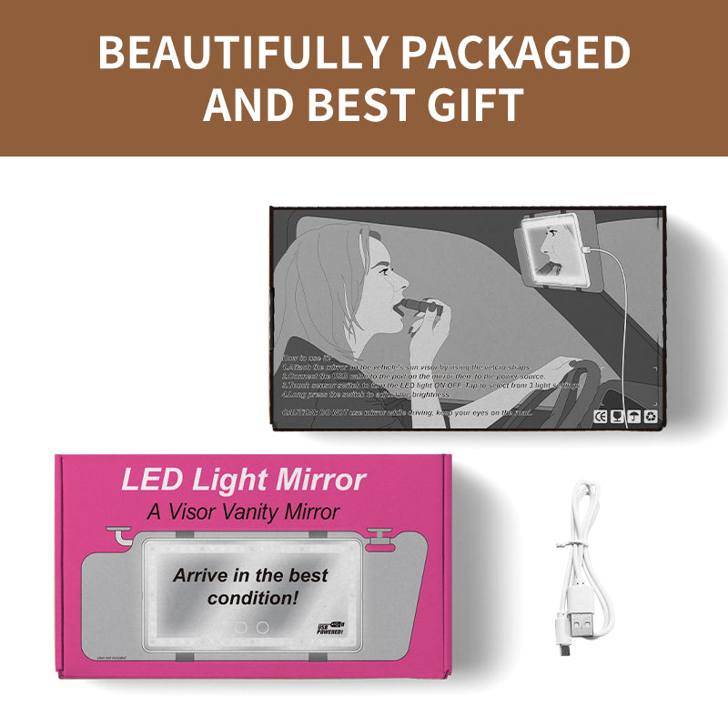 Vehicle-mounted LED Makeup Mirror with High Definition Light for Co-Driver's Visor