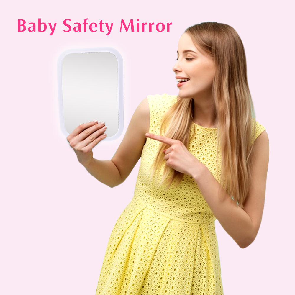 Led Light Night Guarding Baby Backseat Mirror Double Straps Design Baby Car Seat Safely Mirror With Voice Control