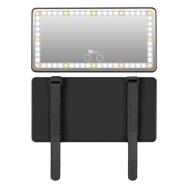 Best-selling Car Sunshade Board Makeup Mirror with LED Light Touch Makeup Three-color Car Beauty Mirror