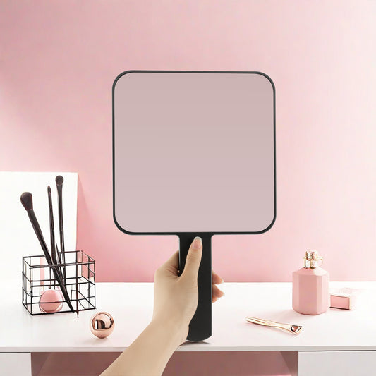 Black Handheld Make Up Mirror Square Shape New Year Gift For Friends