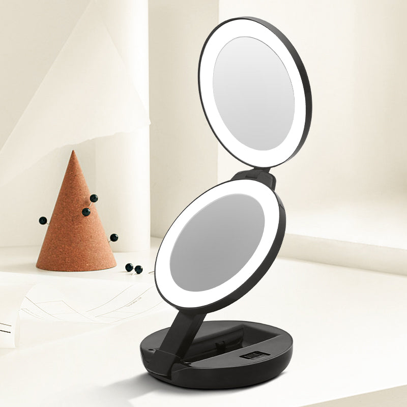 Flexible mirror LED Mirror With Stretchable Stand 1X/10X Magnifying Mirror