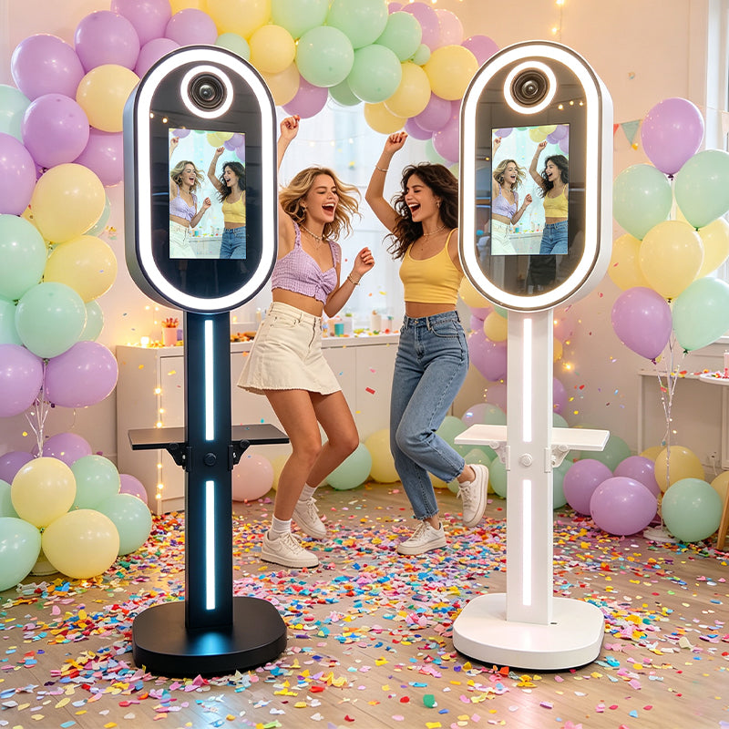 15.6" Magic Mirror Photo Booth WSK-15.6 | Touch Screen Selfie Photobooth i5 Mini PC Win11 with Flight Case for Wedding & Events