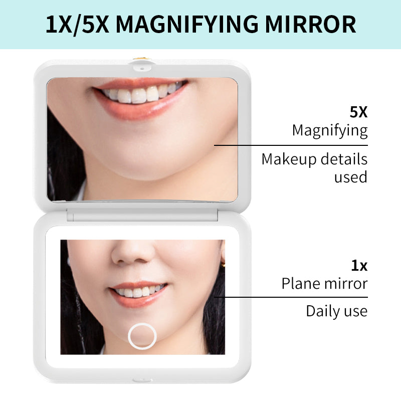 1x and 5x magnifying mirror - plane mirror daily use - makeup details