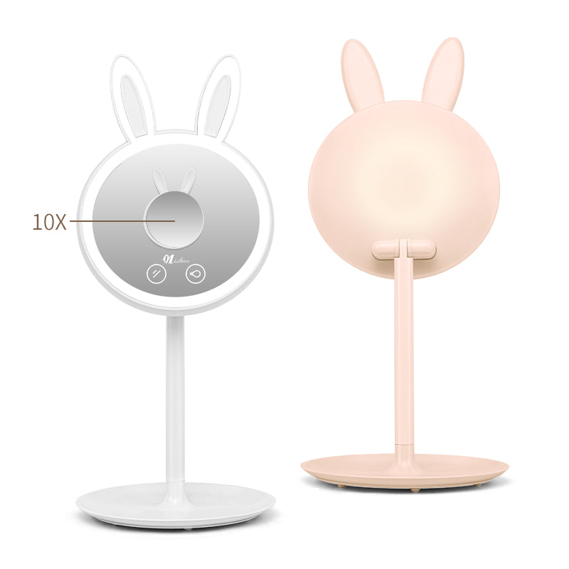 Rabbit Modeling-with Backlight 10X Magnetic Detachable Round Mirror