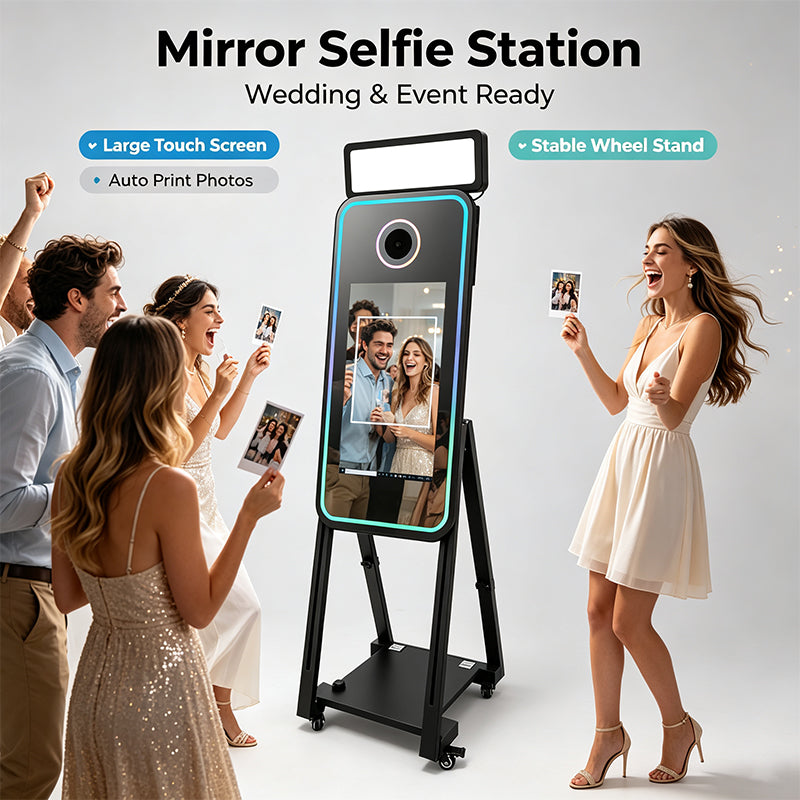 Magic Mirror Photo Booth | 21.5" Touch Screen RGB Light Selfie Kiosk