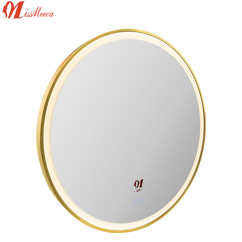 Wholesale smart touch LED light bathroom makeup smart round glass mirror