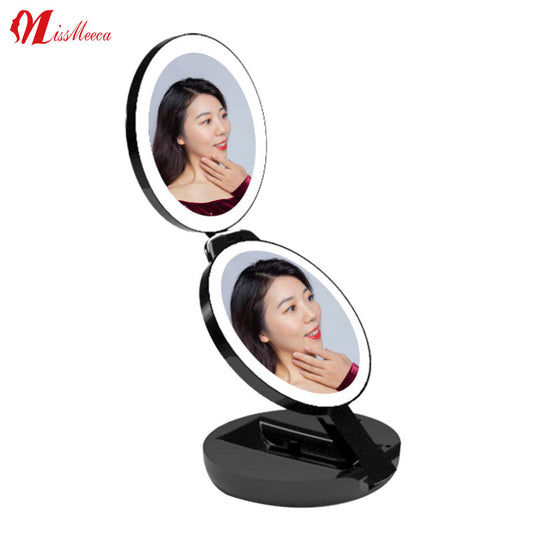 Flexible mirror LED Mirror With Stretchable Stand 1X/10X Magnifying Mirror