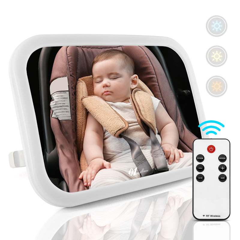 360 degree panoramic acrylic convex mirror with remote control mirror LED baby car mirror