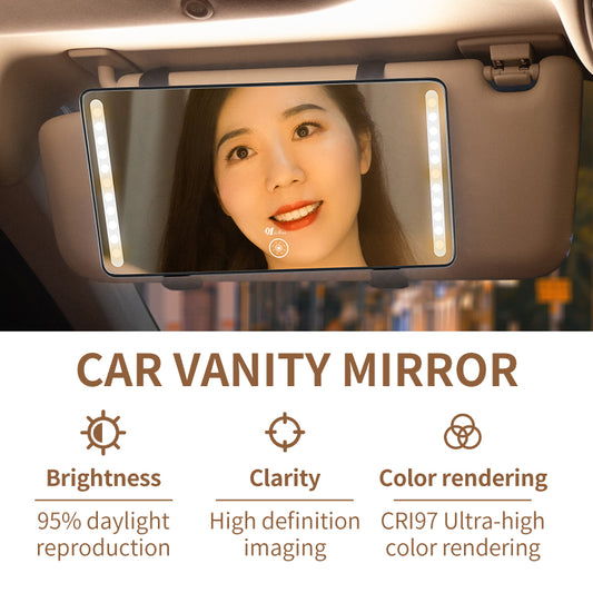 Vehicle-mounted LED Makeup Mirror with High Definition Light for Co-Driver's Visor