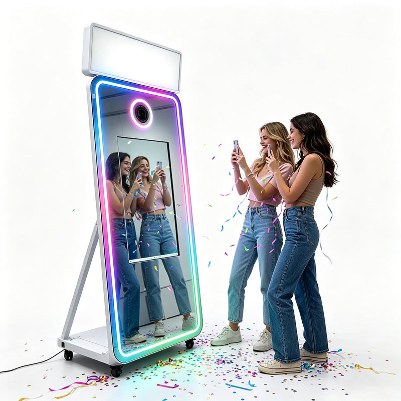 70 Inch Magic Mirror Photo Booth | 32" Touch Screen Mirror Selfie Station for Wedding, Party, Event Rental