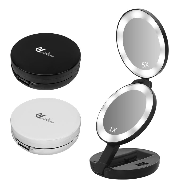 Flexible mirror LED Mirror With Stretchable Stand 1X/10X Magnifying Mirror