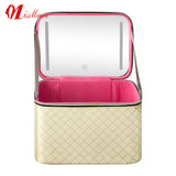 Custom Decor Espejo Decorativo Cute Espejo Con Luz Led Cosmetic Case With  Lighted Makeup Bag Mirror