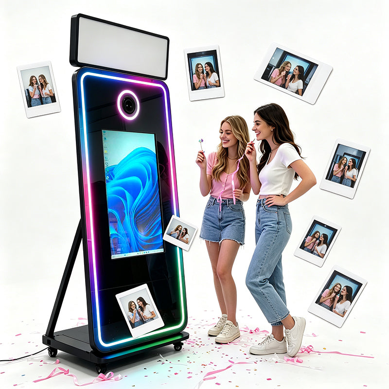 70 Inch Magic Mirror Photo Booth | 32" Touch Screen Mirror Selfie Station for Wedding, Party, Event Rental