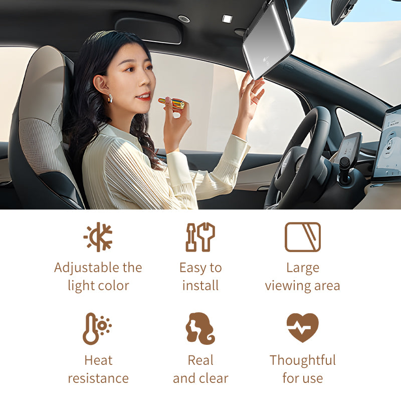 Vehicle-mounted LED Makeup Mirror with High Definition Light for Co-Driver's Visor