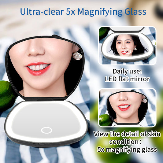 ultra-clear 5x magnifying glass-LED flat mirror for daily use