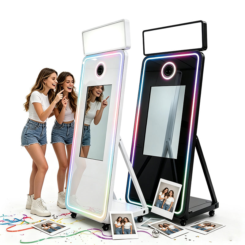 70 Inch Magic Mirror Photo Booth | 32" Touch Screen Mirror Selfie Station for Wedding, Party, Event Rental