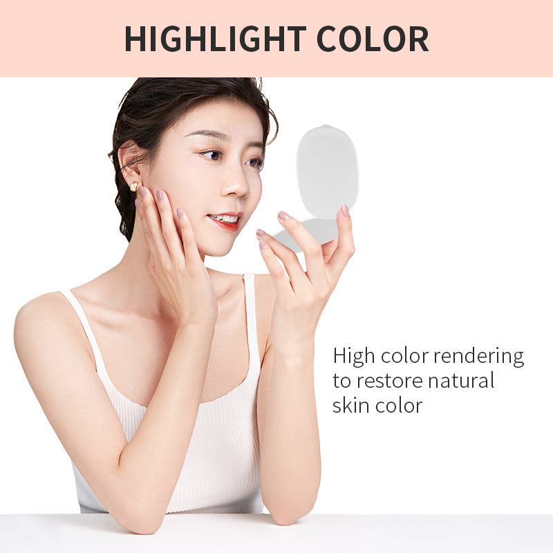 Double-Sided Portable Flip Makeup Mirror LED Light Dimmable Touch Control Handheld Pocket Mirror Rechargeable Mirror