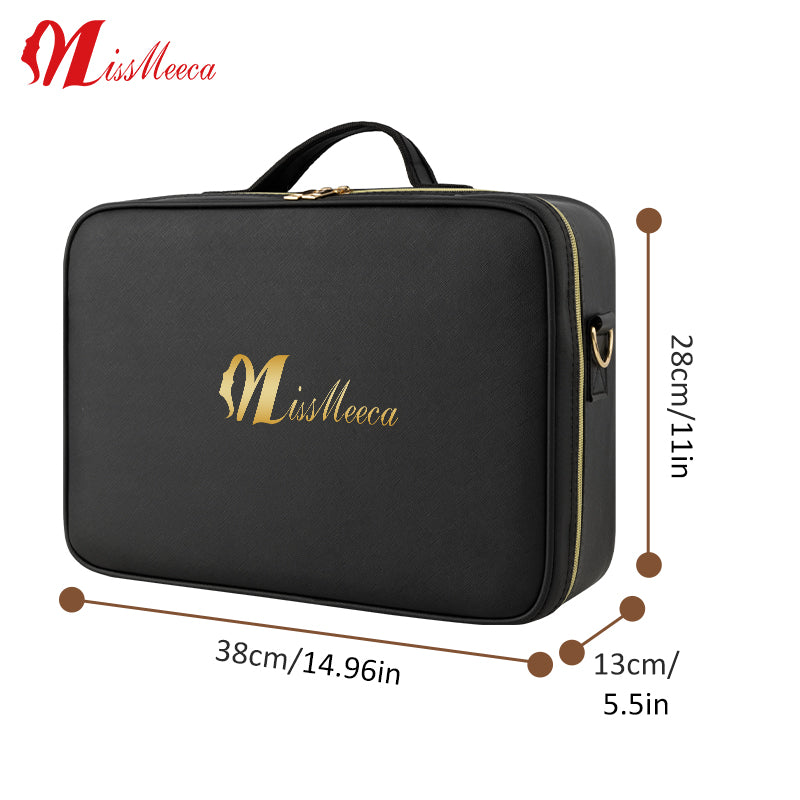 Portable Makeup Bag with LED Lighted Makeup Mirror, Large Capacity, Detachable, and Portable Makeup Mirror