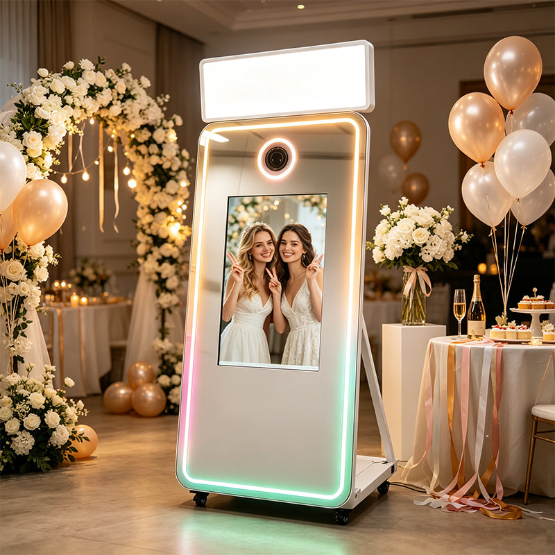 70 Inch Magic Mirror Photo Booth | 32" Touch Screen Mirror Selfie Station for Wedding, Party, Event Rental