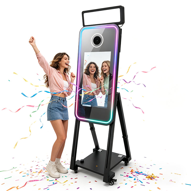 Magic Mirror Photo Booth | 21.5" Touch Screen RGB Light Selfie Kiosk