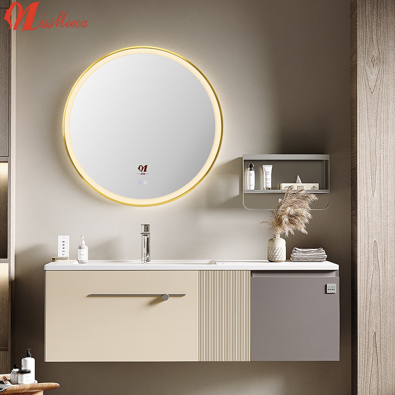 Wholesale smart touch LED light bathroom makeup smart round glass mirror
