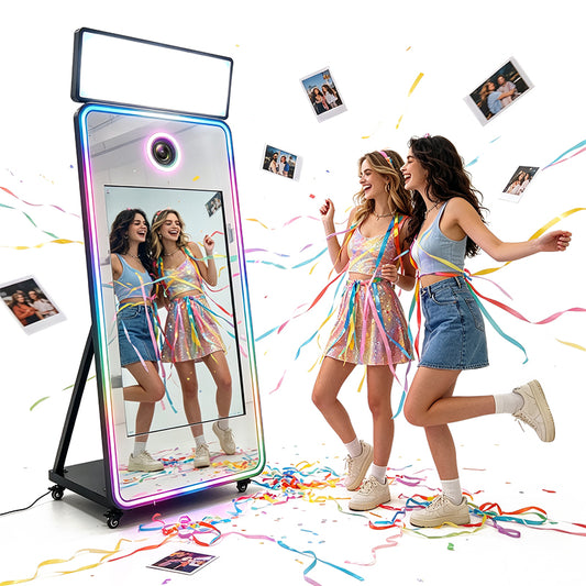 70 Inch Magic Mirror Photo Booth | 43" Capacitive Touch Screen Selfie Station for Wedding Party Event Rental