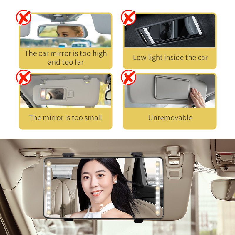 Vehicle-mounted LED Makeup Mirror with High Definition Light for Co-Driver's Visor