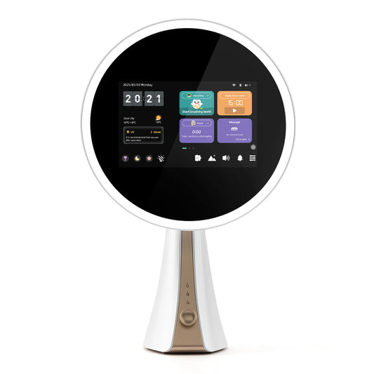 8 inch smart magic mirror front view with touch screen
