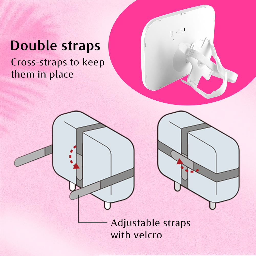 Adjustable Velcro Straps Diagram Showing Cross Strap Mounting Method