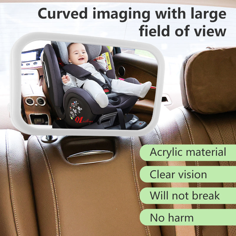 Baby Car Mirror With Curved Imaging And Wide Field Of View Made Of Acrylic