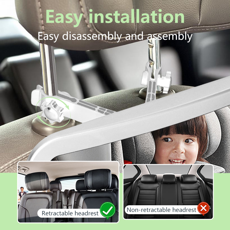 Baby Car Mirror Installation On Retractable Headrest, Not For Non-Retractable
